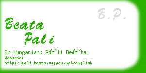 beata pali business card